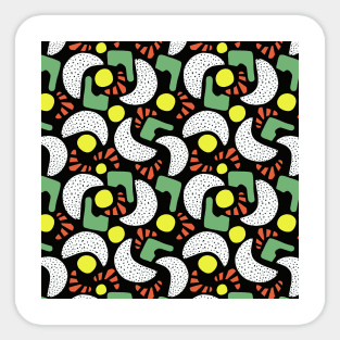 Collage Fun Black White Red Yellow Green Sticker